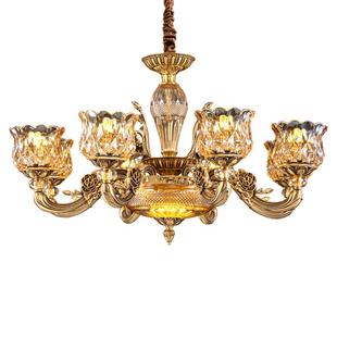 澳米欧式客厅宫廷风全铜吊灯卧室餐厅大气古典铜灯