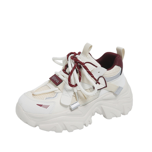 森马女鞋2026新款夏季网面百搭休闲运动鞋轻便厚底增高老爹潮鞋