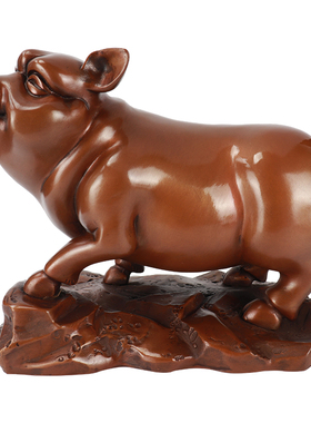 铜匠仁 紫铜生肖猪摆件铜萌萌猪梦猪白日梦想猪办公室可爱摆设