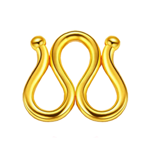 百泰黄金手链S扣足金项链W扣M字扣999黄金扣DIY配件扣头垫片隔片