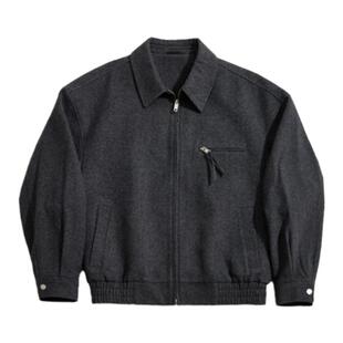 海上公路50羊毛底特律夹克外套男士短款翻领夹克休闲毛呢上衣服