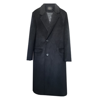 肖战同款黑色风衣韩版毛呢大衣男