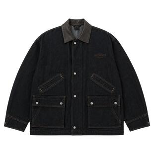 VETEMENTS26秋冬新款多口袋工装解构做旧水洗牛仔夹克外套 301446