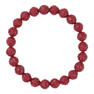 吉照堂正品朱砂手串男女款马年本命年回纹珠手链高含量紫金砂手链