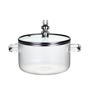 奶锅家用双耳高硼硅玻璃汤锅透明可明火电陶炉加热耐高温泡面碗炖