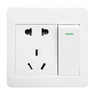 16A明装一开双控楼梯开关空调八孔五孔插座86明线回路开关E27灯座