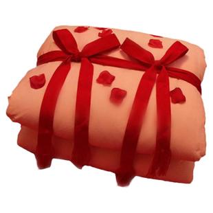 置办嫁妆婚庆捆绑被子的红带子红毛线编织红绳子彩条喜事包装扎带