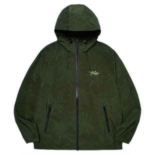 WKNDRS韩国男女同款春季蜘蛛网美式拉链连帽长袖外套MUSINSA