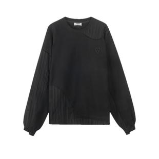 INXX APYD 双领口设计结构长袖T恤男褶皱肌理拼接个性上衣潮