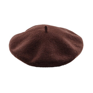颜小姐/贝雷帽女羊毛呢冬季女秋冬贝雷帽冬款韩画家帽咖啡焦糖色