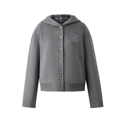 ELAND毛呢外套短款连帽上衣