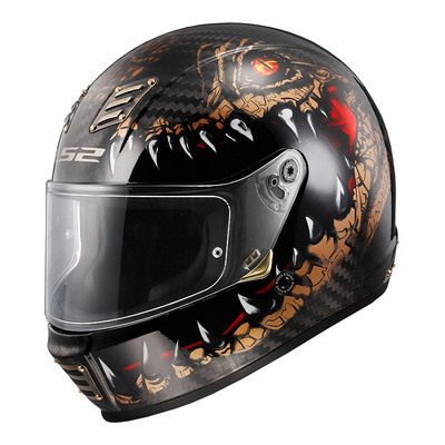 LS2碳纤维四季真皮内衬复古全盔