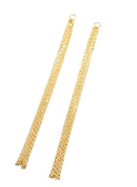 臻怡18k金耳线瀑布5条女白金紫金