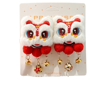 新年红色喜庆发夹女童过年拜年对夹侧边夹子古风儿童汉服头饰发饰