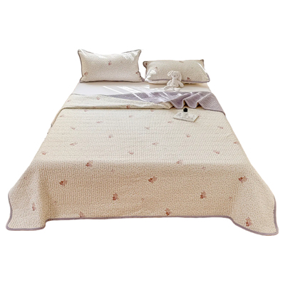 双面纯棉牛奶绒床盖床单单件