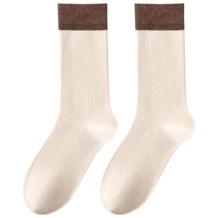 袜子女秋冬季加绒加厚保暖羊毛中筒袜复古堆堆配靴子冬天灰色长袜