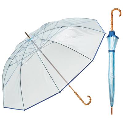 女生高颜值透明长柄雨伞