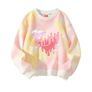 森马集团棉致女童卫衣2023新款春秋洋气儿童扎染秋装上衣女孩衣服