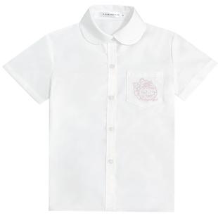 十字银河制服馆原创正版春秋季短黑白长袖基础款jk刺绣衬衫上衣女