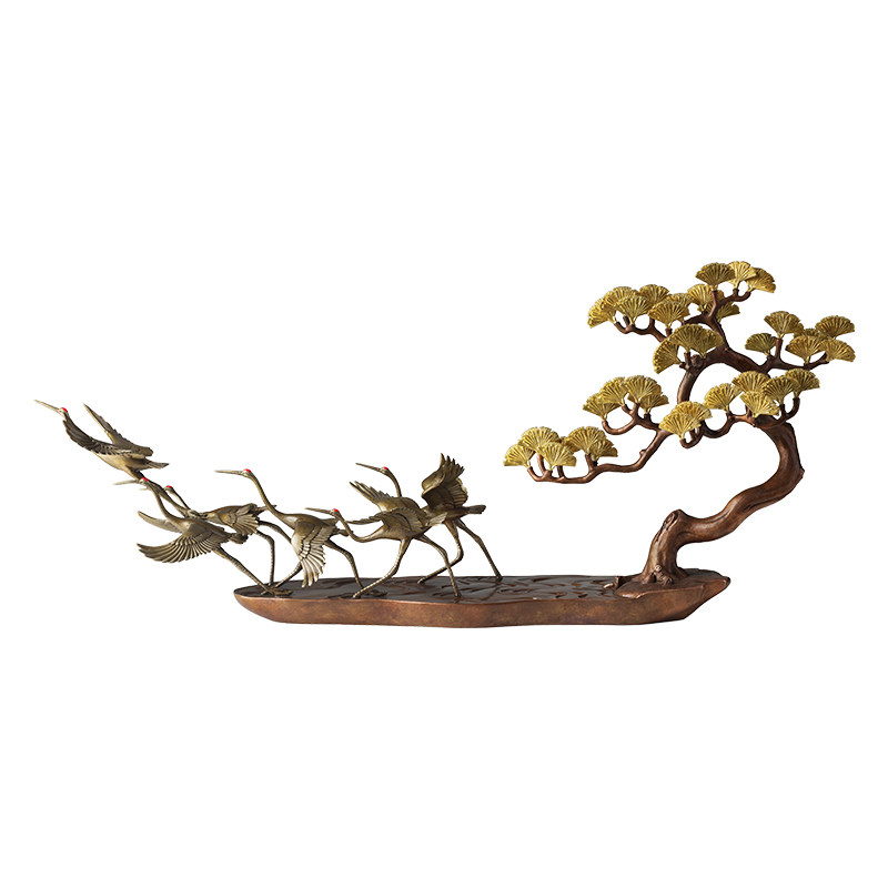 铜师傅《松涯鹤舞》摆件