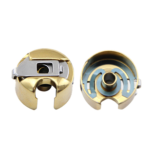 进口镀钛金色梭壳电脑平车梭芯套带弹片绣花机工业缝纫机梭心配件