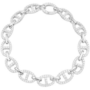 APM Monaco链环银白色手链女简约气质个性银手饰新年情人节礼物