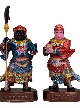 树脂齐天大圣关公车载小神像摆件