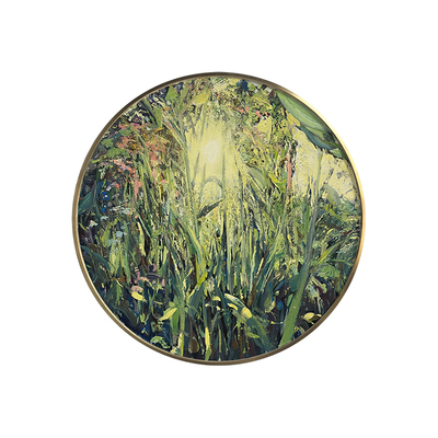 简约风纯手绘风景油画绿穹低语