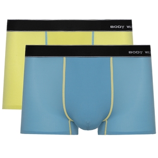 【2条装凉感吸湿速干】BODYWILD爱慕 网眼撞色平角裤内裤男