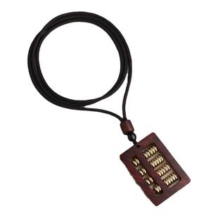 印度小叶紫檀实木算盘挂件算珠红木雕刻财源滚滚吉祥好运项链吊坠