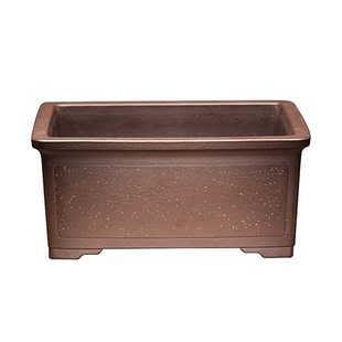 收藏级把玩精品全手工制作名家朱民伟小号长方马槽紫砂盆景盆