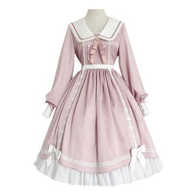 纯色优雅cla系秋款Lolita连衣裙