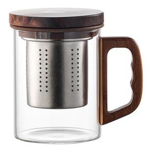 忆壶茶玻璃茶杯家用纯钛内胆茶水分离泡茶杯耐高温办公喝茶专用杯