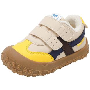 巴布豆童鞋官方旗舰店正品儿童宝宝鞋子加绒二棉鞋冬季男童学步鞋