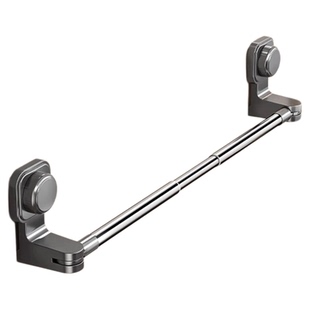 吸盘毛巾架卫生间免打孔浴室伸缩毛巾杆置物架洗手间浴巾收纳挂架