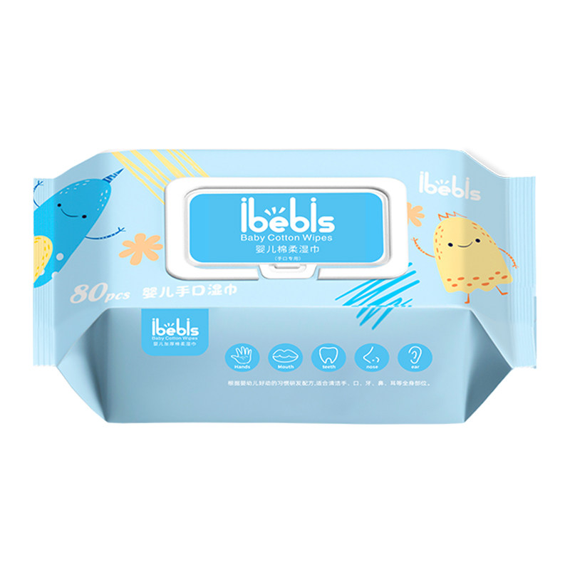 iBebis80抽加大加厚手口湿巾