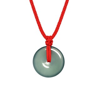 周大福新中式经典古风平安扣翡翠项链吊坠配红绳男士K66370礼物