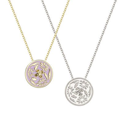 烟火纽扣项链女金色复古文艺