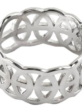 招财戒指925纯银镂空女欧美潮