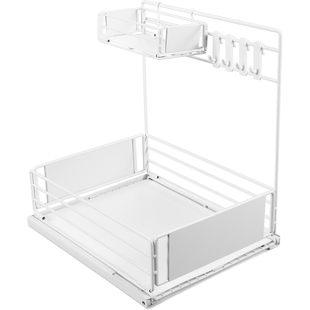 厨房橱柜抽屉式侧装置物架滑轨道洁具用品调料收纳柜内水槽下拉篮