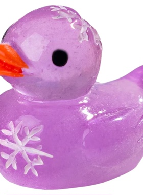 卡通微景观雪花小鸭子装饰摆件