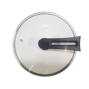 可立式盖头煎炒蒸汤奶锅28/30/32cm大号不锈钢玻璃锅盖帽把手防烫