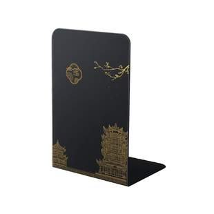 中国风书立架新国潮书立L型简易金属支书架桌面收纳创意书夹书靠书挡板固定书本放书大号中号加厚钢板夹书板