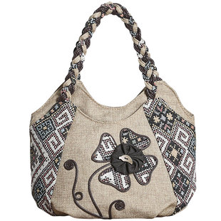 小手提包女包中国风迷你手提包包民族风手提包文艺帆布女小手提包