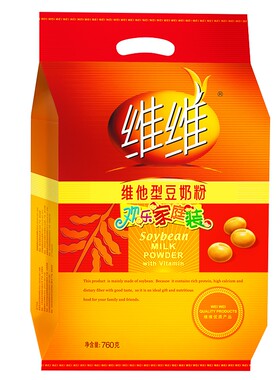 早餐豆奶粉维维维他760g豆奶豆浆粉即食冲饮代餐袋装冲泡蔗糖高钙