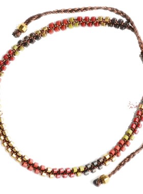 薰衣草多色入拼色米珠编织手链