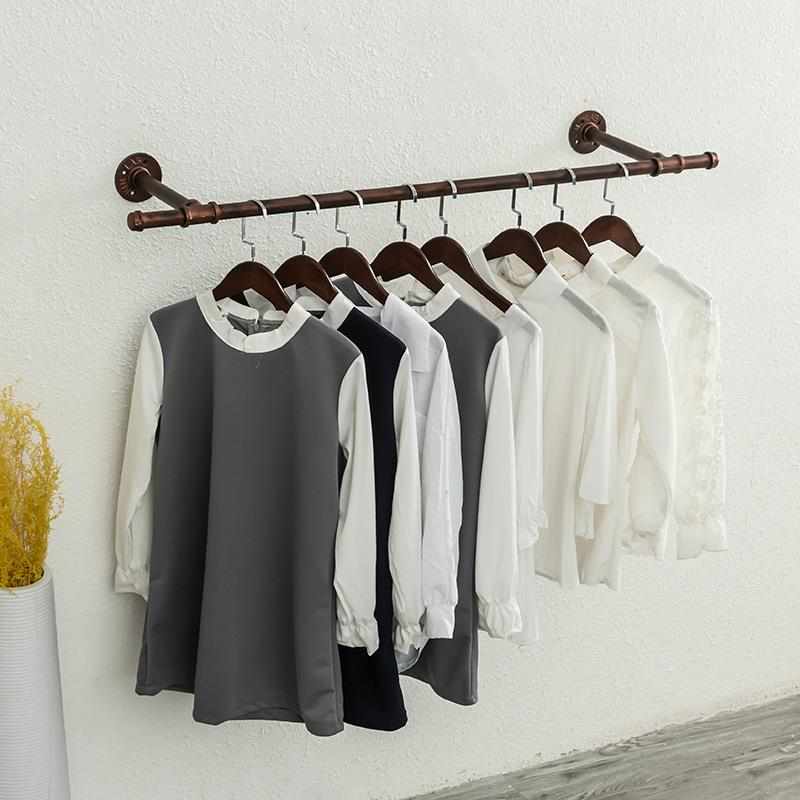 阳台晾衣杆室内加厚单杆式壁挂凉衣杆简易顶装挂衣架固定挂衣杆