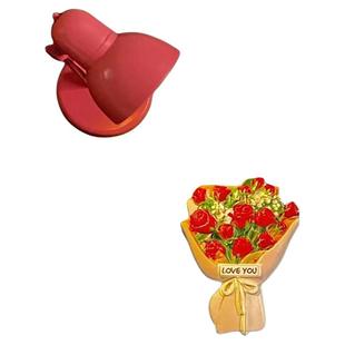 冰箱贴磁贴个性装饰玫瑰花磁铁贴可爱磁力创意迷你小台灯3d立体贴