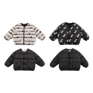 幼悠童装儿童羽绒服轻薄2025新款冬装男童涂鸦杜邦三防保暖外套潮