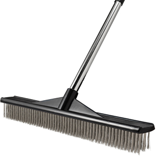 长柄不锈钢钢丝地板刷去青苔铁刷子户外硬毛洗地刷钢刷子清洁神器